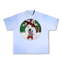 Grape Ice Christmas White Shepherd With Cowhide Urban Heavy Tee - RanaPortraitStore