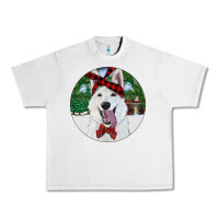 Lunar Rock Christmas White Shepherd With Cowhide Urban Heavy Tee - RanaPortraitStore