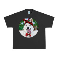 Pigment Black Christmas White Shepherd With Cowhide Urban Heavy Tee - RanaPortraitStore
