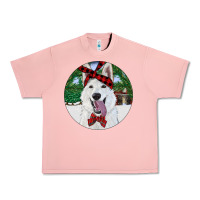 Salmon Christmas White Shepherd With Cowhide Urban Heavy Tee - RanaPortraitStore