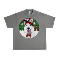 Tornado Christmas White Shepherd With Cowhide Urban Heavy Tee - RanaPortraitStore