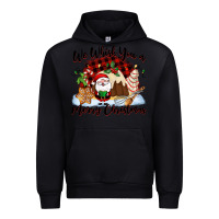Black We whisk you a Merry Christmas Urban Hoodie - NancyCooperArtShop