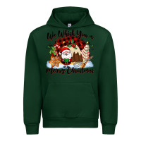 Forest Green We whisk you a Merry Christmas Urban Hoodie - NancyCooperArtShop