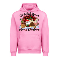 Fuchsia Pink We whisk you a Merry Christmas Urban Hoodie - NancyCooperArtShop