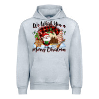 Heather Grey We whisk you a Merry Christmas Urban Hoodie - NancyCooperArtShop