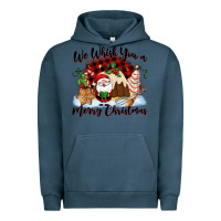 Pigment Midnight Navy We whisk you a Merry Christmas Urban Hoodie - NancyCooperArtShop