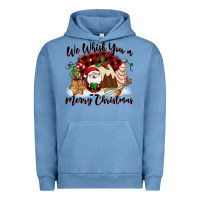 Pigment Pebble Blue We whisk you a Merry Christmas Urban Hoodie - NancyCooperArtShop