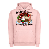 Pigment Salmon We whisk you a Merry Christmas Urban Hoodie - NancyCooperArtShop
