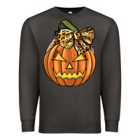 Smoke Leopard Ribbon Halloween Pumkin Premium Sweatshirt - JahusDesignShop