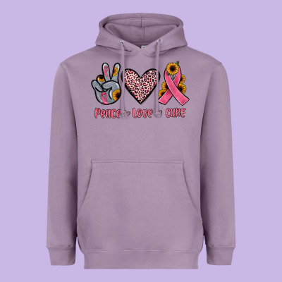 Peace Love Cure Heavyweight Hoodie Designed By Jahusdesignshop