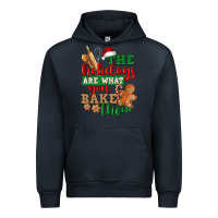 Navy The holidays are what you bake them Urban Hoodie - NancyCooperArtShop