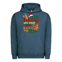 Pigment Midnight Navy The holidays are what you bake them Urban Hoodie - NancyCooperArtShop