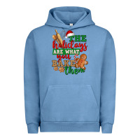 Pigment Pebble Blue The holidays are what you bake them Urban Hoodie - NancyCooperArtShop