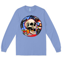 Colony Blue police skull and police equipment Long Sleeve Tee - AdoDesignShop