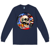 Navy police skull and police equipment Long Sleeve Tee - AdoDesignShop