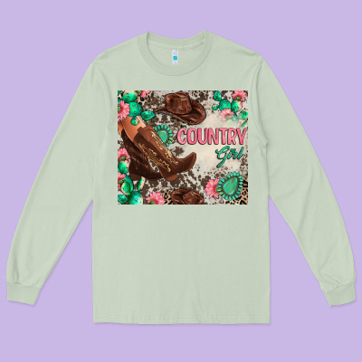 Country Girl Long Sleeve Tee Designed By Zillion Design Studio