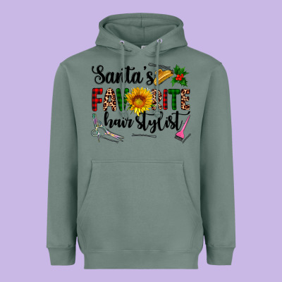 Santa's Favorite  Hair Stylist Heavyweight Hoodie Designed By Adodesignshop