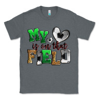 Charcoal Heather my heart is on that field soccer Classic Tee - Zillion Design Studio