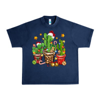 Navy Christmas cactus Urban Heavy Tee - Zillion Design Studio