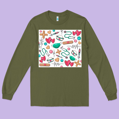 Nurse Long Sleeve Tee Designed By Zillion Design Studio