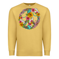 Antique Gold floral peace sign with gemstone Premium Sweatshirt - Artiststas