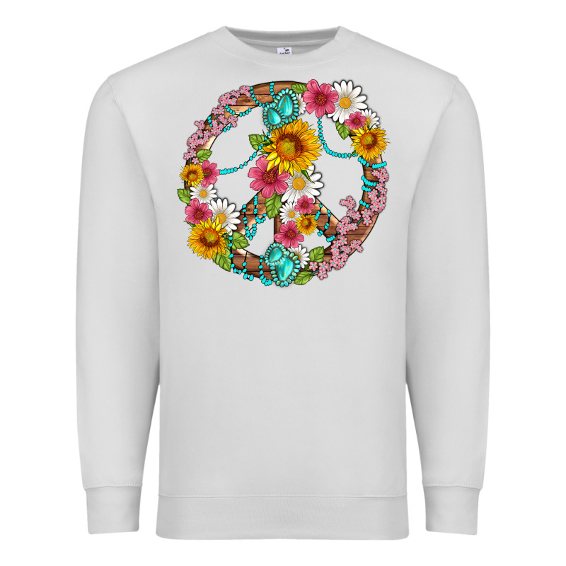 Floral Peace Sign With Gemstone Premium Sweatshirt by Artiststas | Teevron