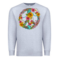 Heather Grey floral peace sign with gemstone Premium Sweatshirt - Artiststas