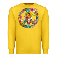 Lemon floral peace sign with gemstone Premium Sweatshirt - Artiststas