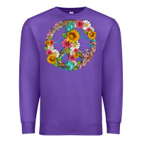 Purple floral peace sign with gemstone Premium Sweatshirt - Artiststas