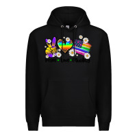 Black peace love  equality Premium Hoodie - AdoDesignShop