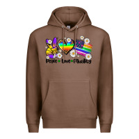 Chestnut peace love  equality Premium Hoodie - AdoDesignShop