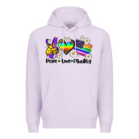 Lilac peace love  equality Premium Hoodie - AdoDesignShop