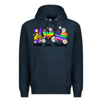 Navy peace love  equality Premium Hoodie - AdoDesignShop
