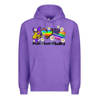 Purple peace love  equality Premium Hoodie - AdoDesignShop