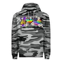 Slate Camo peace love  equality Premium Hoodie - AdoDesignShop