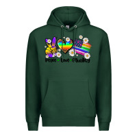 Sports Green peace love  equality Premium Hoodie - AdoDesignShop