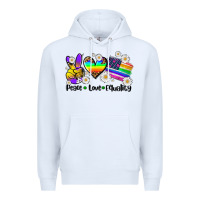 White peace love  equality Premium Hoodie - AdoDesignShop