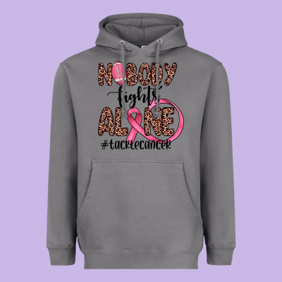 Nobody Fights Alone #tacklecancer Heavyweight Hoodie Designed By Jahusdesignshop