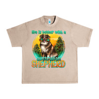 French Oak life is better with a australian shepherd Urban Heavy Tee - texasbilliewilder