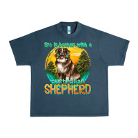 Midnight Navy life is better with a australian shepherd Urban Heavy Tee - texasbilliewilder