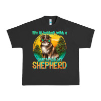Pigment Black life is better with a australian shepherd Urban Heavy Tee - texasbilliewilder