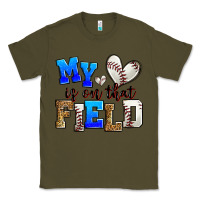 Army Green my heart is on that field baseball Classic Tee - Zillion Design Studio