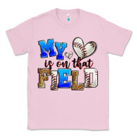 Bubblegum Pink my heart is on that field baseball Classic Tee - Zillion Design Studio