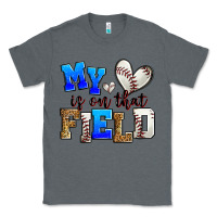 Charcoal Heather my heart is on that field baseball Classic Tee - Zillion Design Studio