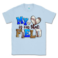 Dusty Blue my heart is on that field baseball Classic Tee - Zillion Design Studio