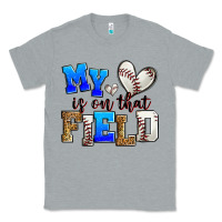 Heather Grey my heart is on that field baseball Classic Tee - Zillion Design Studio