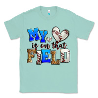 Seafoam my heart is on that field baseball Classic Tee - Zillion Design Studio