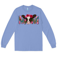 Colony Blue mom with cow mothers day Long Sleeve Tee - texasbilliewilder