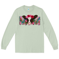 Matcha mom with cow mothers day Long Sleeve Tee - texasbilliewilder