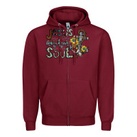 Burgundy jesus is the anchor of my soul Zipper Hoodie - SublimationCraftShop